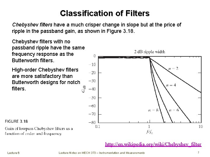 MECH 373 Instrumentation and Measurements Lecture 6 Course