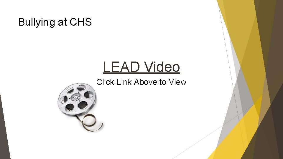 Bullying at CHS LEAD Video Click Link Above to View 