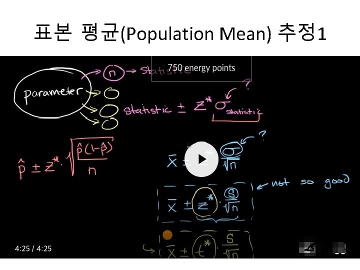 표본 평균(Population Mean) 추정 1 