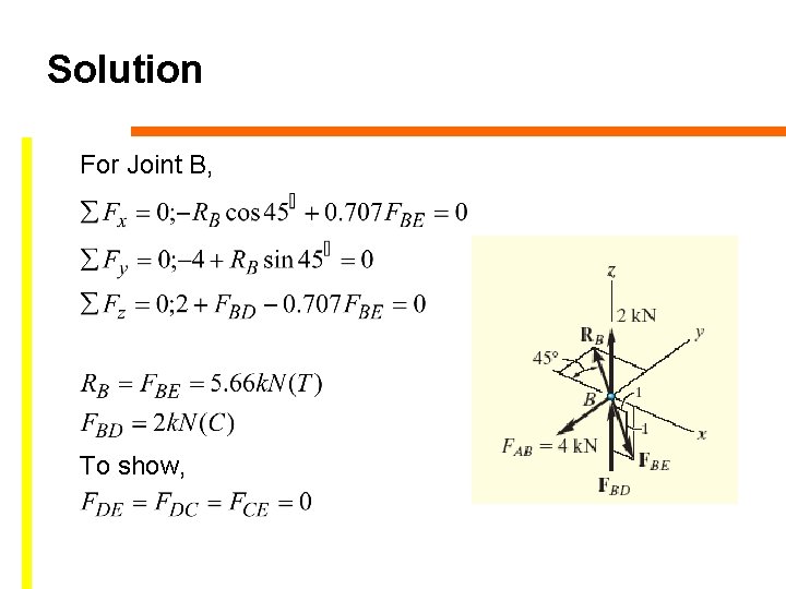 Solution For Joint B, To show, 