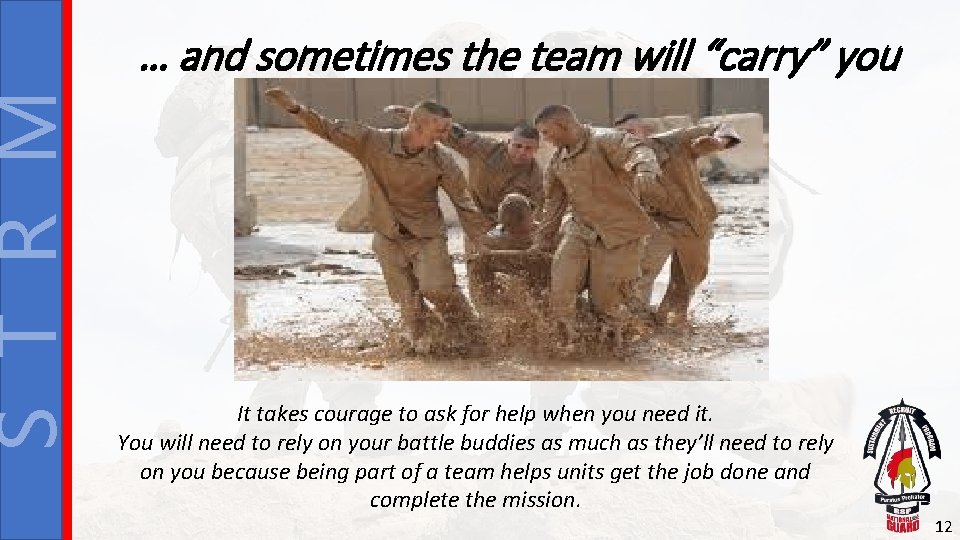 S T R M … and sometimes the team will “carry” you It takes