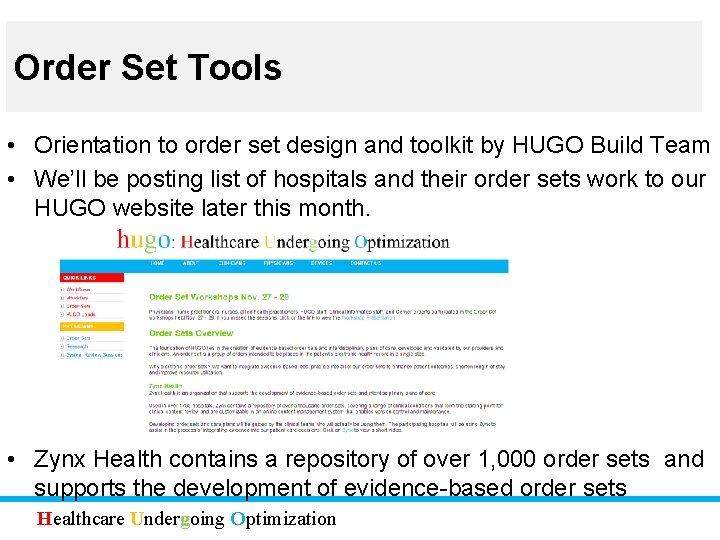 Order Set Tools • Orientation to order set design and toolkit by HUGO Build