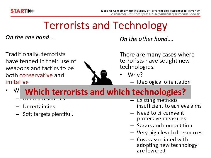 National Consortium for the Study of Terrorism and Responses to Terrorism A Center of