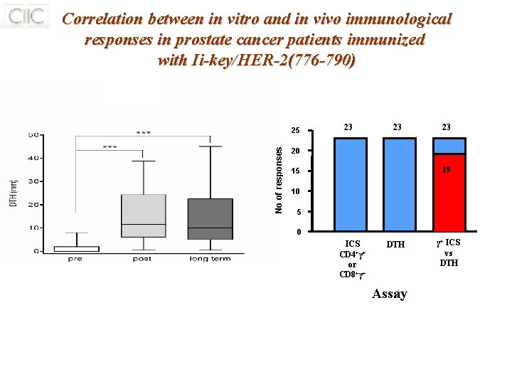 Correlation between in vitro and in vivo immunological responses in prostate cancer patients immunized Correlation between in vitro and in vivo immunological responses in prostate cancer patients immunized