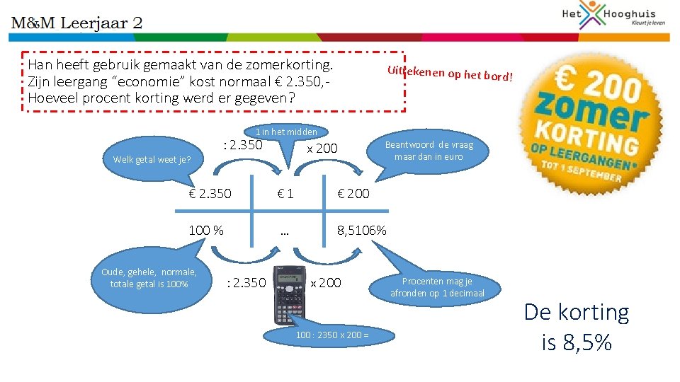 Han heeft gebruik gemaakt van de zomerkorting. Zijn leergang “economie” kost normaal € 2.