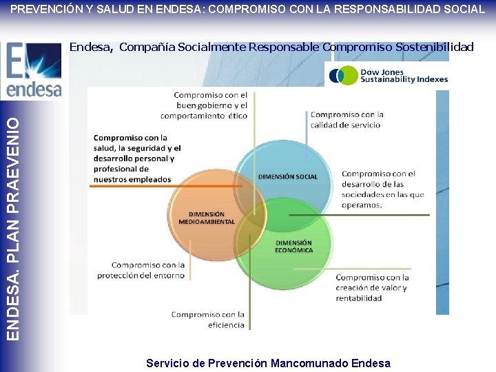 PREVENCIÓN Y SALUD EN ENDESA: COMPROMISO CON LA RESPONSABILIDAD SOCIAL ENDESA. PLAN PRAEVENIO Endesa,