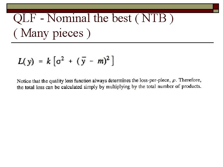 QLF - Nominal the best ( NTB ) ( Many pieces ) 