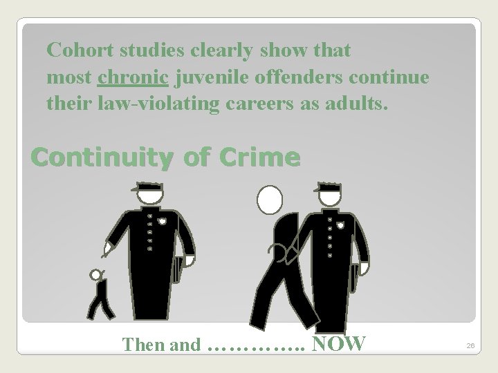 Cohort studies clearly show that most chronic juvenile offenders continue their law-violating careers as