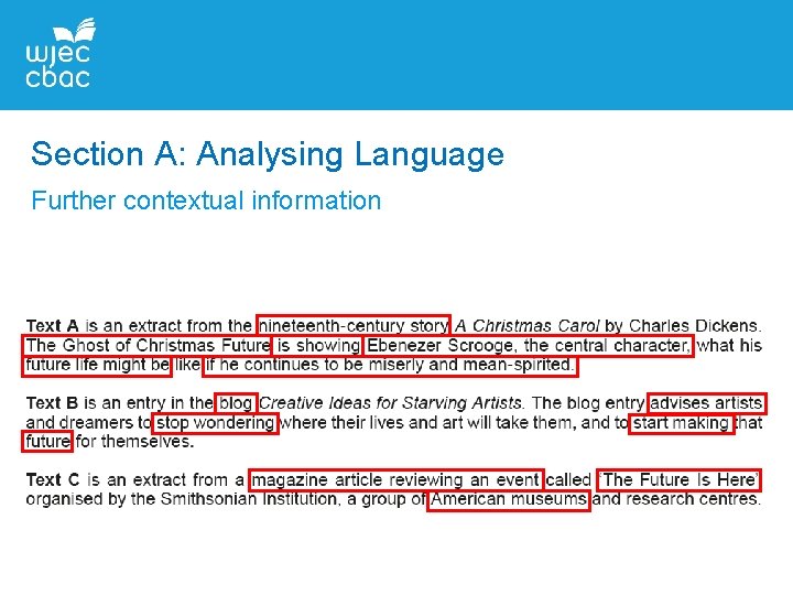 Section A: Analysing Language Further contextual information 