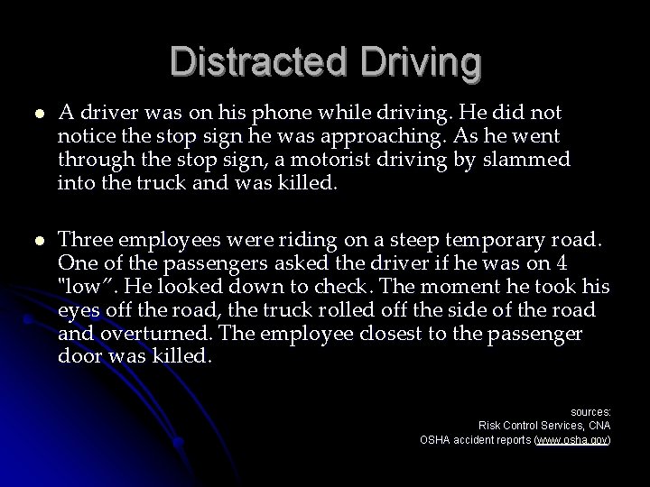 Distracted Driving l A driver was on his phone while driving. He did notice