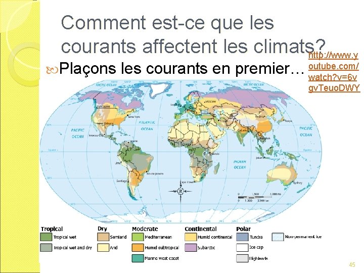 Comment est-ce que les courants affectent les climats? http: //www. y Plaçons les courants