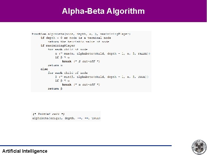 Alpha-Beta Algorithm Artificial Intelligence 