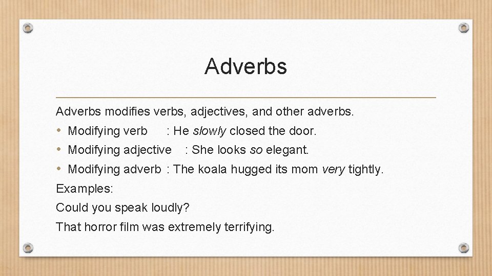 Parts of Speech Bahasa Inggris 1 Kinds of
