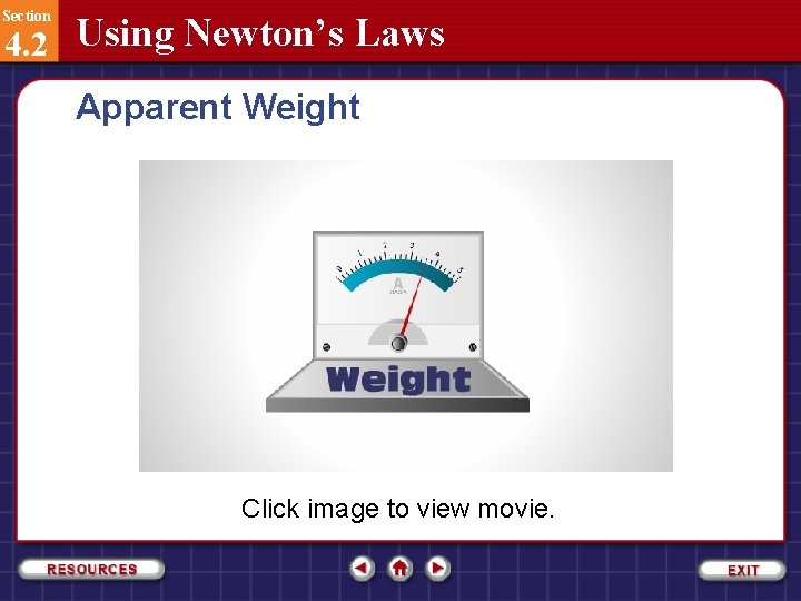 Section 4. 2 Using Newton’s Laws Apparent Weight Click image to view movie. 