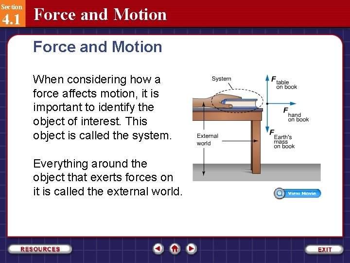 Section 4. 1 Force and Motion When considering how a force affects motion, it