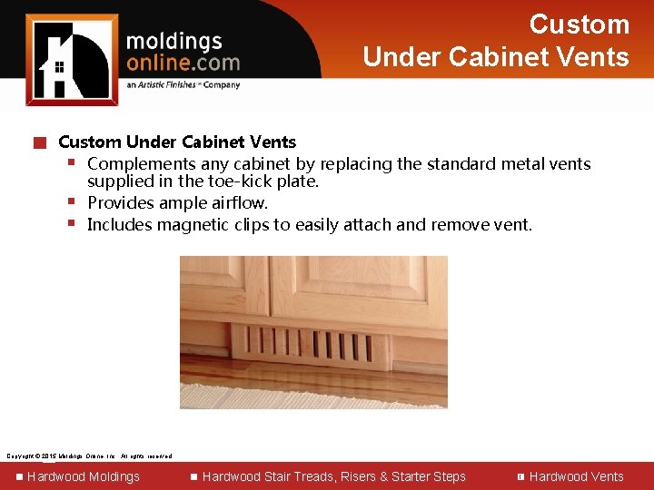 Custom Under Cabinet Vents █ Custom Under Cabinet Vents § Complements any cabinet by