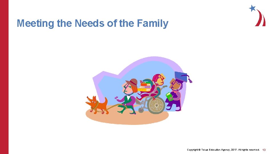 Meeting the Needs of the Family Copyright © Texas Education Agency, 2017. All rights