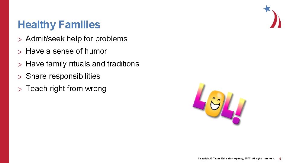 Healthy Families > Admit/seek help for problems > Have a sense of humor >