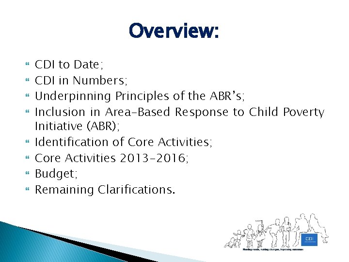 Childhood Development Initiative The Next Chapter Briefing Session