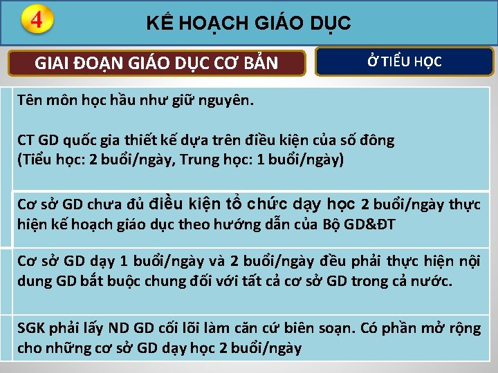 KẾ HOẠCH GIÁO DỤC GIAI ĐOẠN GIÁO DỤC CƠ BẢN Ở TIỂU HỌC Tên