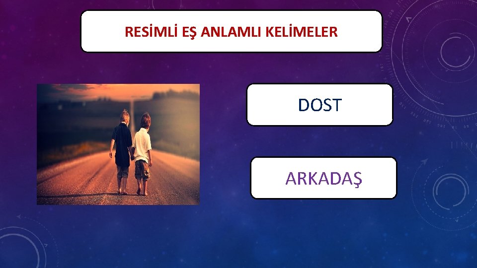 RESİMLİ EŞ ANLAMLI KELİMELER DOST ARKADAŞ 