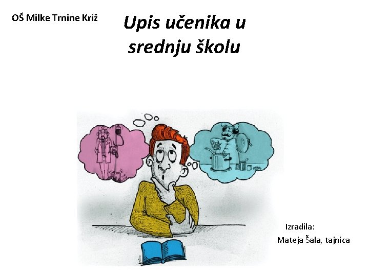 OŠ Milke Trnine Križ Upis učenika u srednju školu Izradila: Mateja Šala, tajnica 