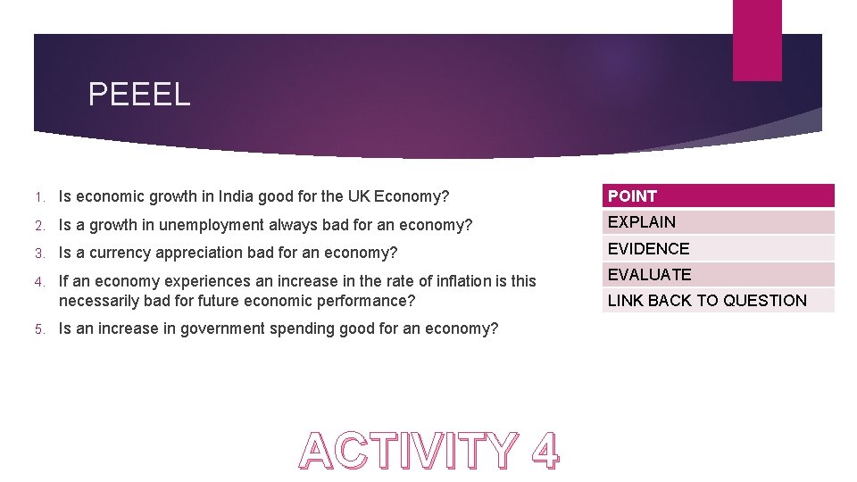 PEEEL 1. Is economic growth in India good for the UK Economy? POINT 2.