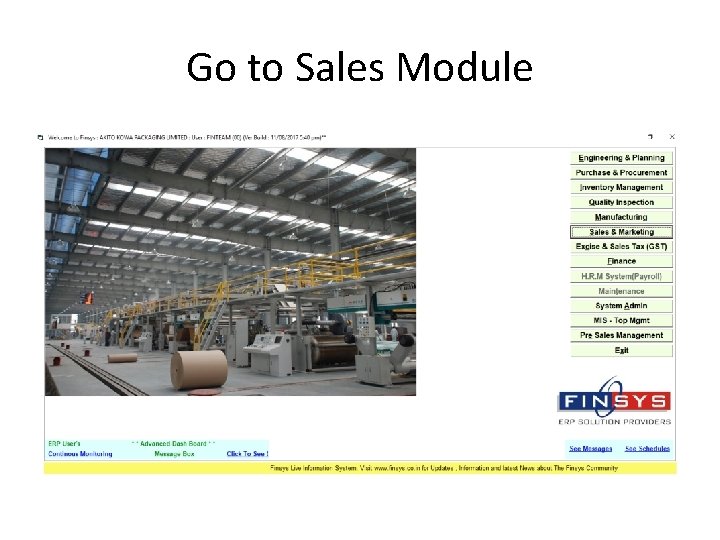 Go to Sales Module 