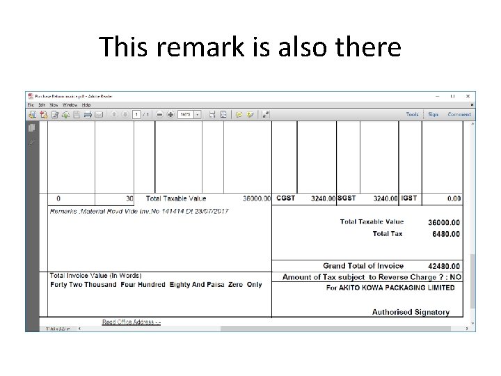 This remark is also there 