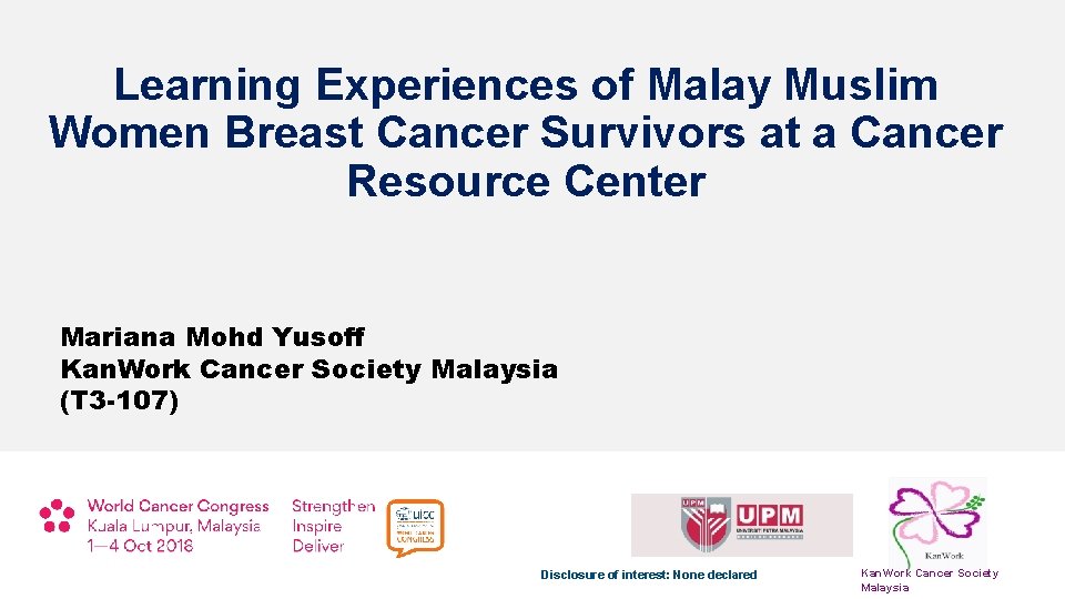 Learning Experiences of Malay Muslim Women Breast Cancer Survivors at a Cancer Resource Center