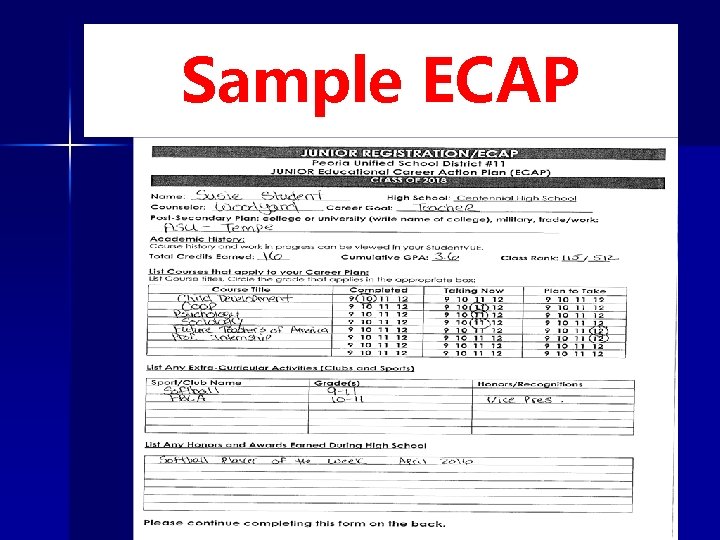 Sample ECAP 