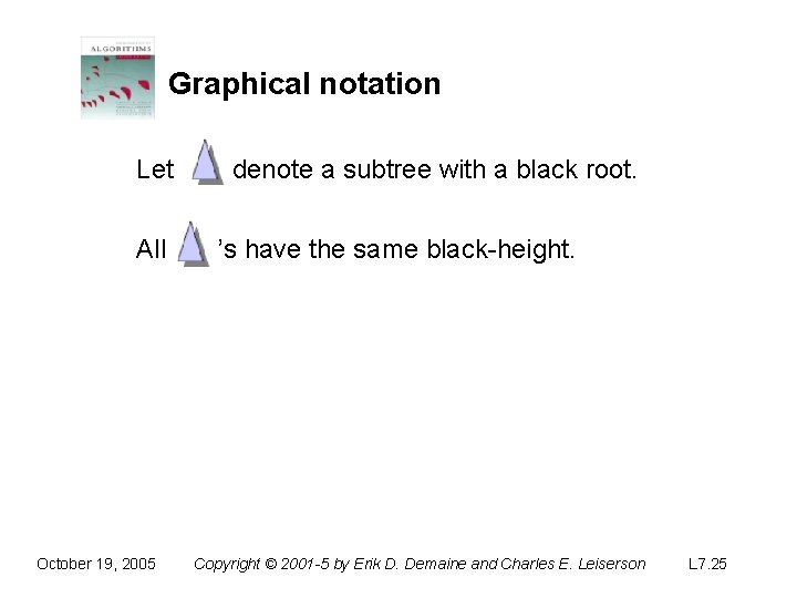 Graphical notation Let All October 19, 2005 denote a subtree with a black root.