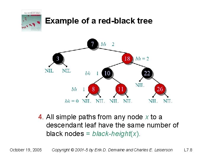 Example of a red-black tree 4. All simple paths from any node x to