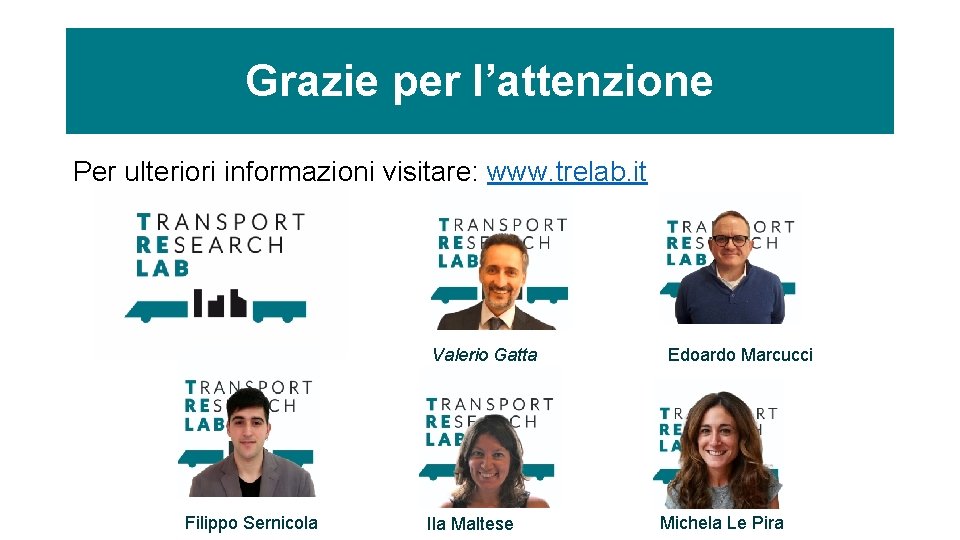 Grazie per l’attenzione Per ulteriori informazioni visitare: www. trelab. it Valerio Gatta Filippo Sernicola