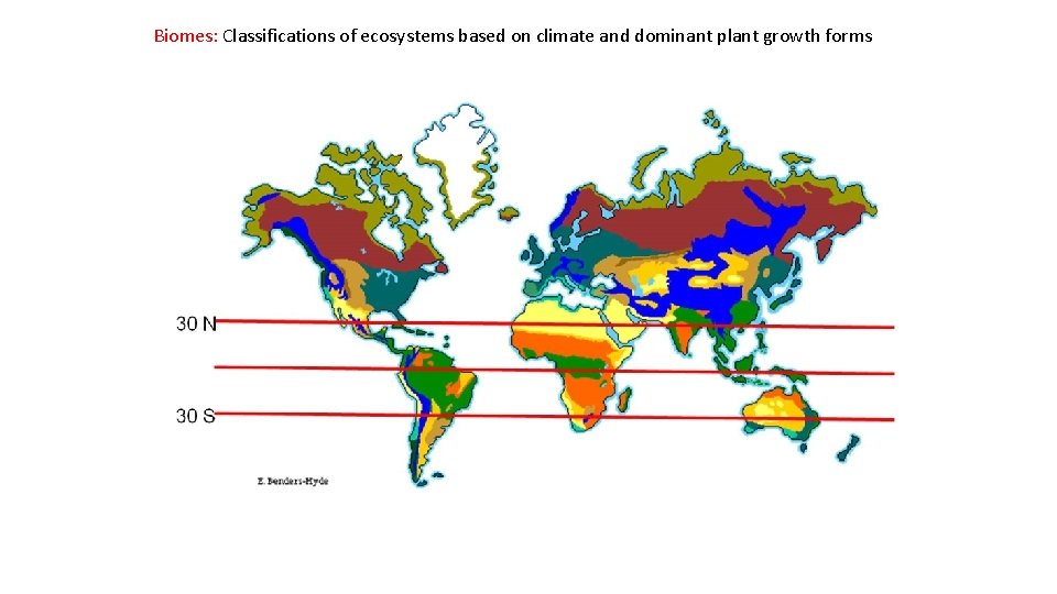 Biomes: Classifications of ecosystems based on climate and dominant plant growth forms 