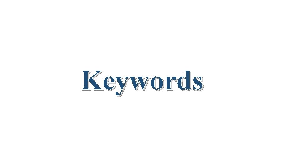 Keywords 