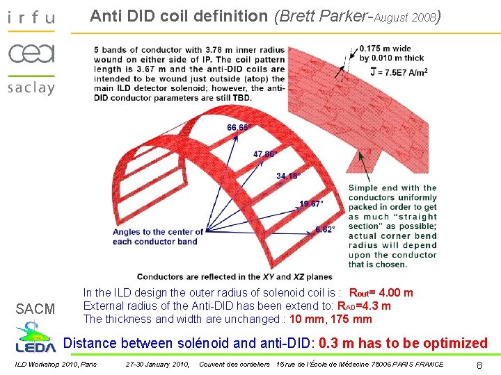 Anti DID coil definition (Brett Parker-August 2008) SACM In the ILD design the outer Anti DID coil definition (Brett Parker-August 2008) SACM In the ILD design the outer