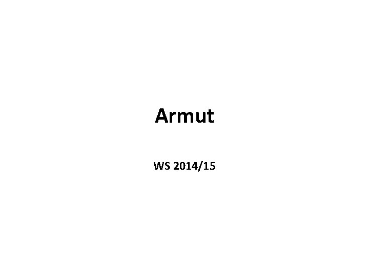 Armut WS 2014/15 