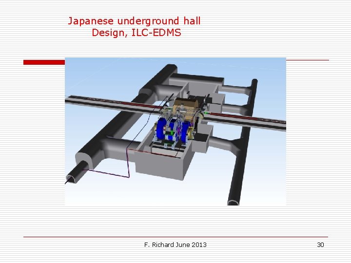 Japanese underground hall Design, ILC-EDMS F. Richard June 2013 30 