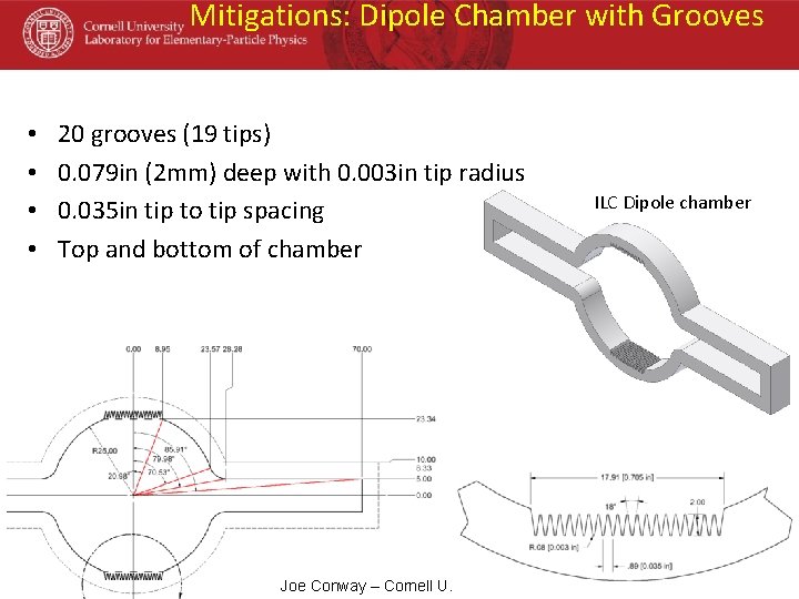 Mitigations: Dipole Chamber with Grooves • • 20 grooves (19 tips) 0. 079 in