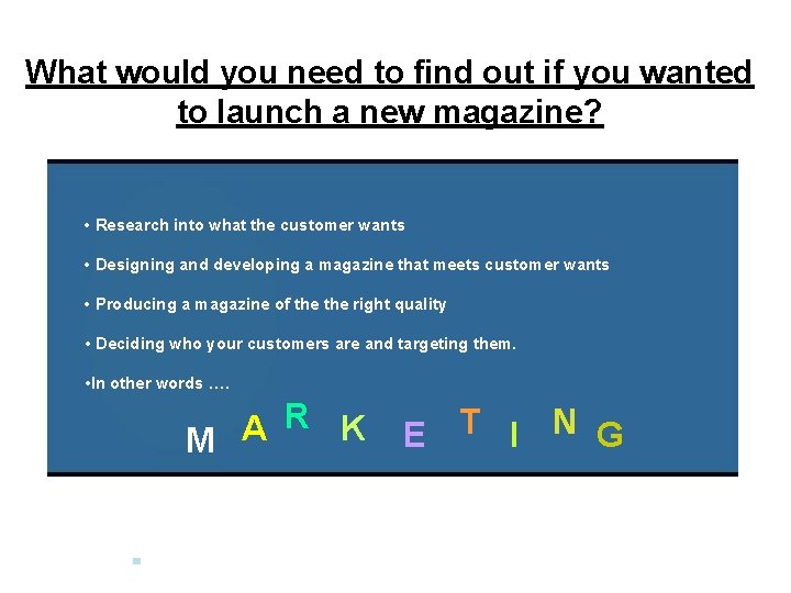 What would you need to find out if you wanted to launch a new