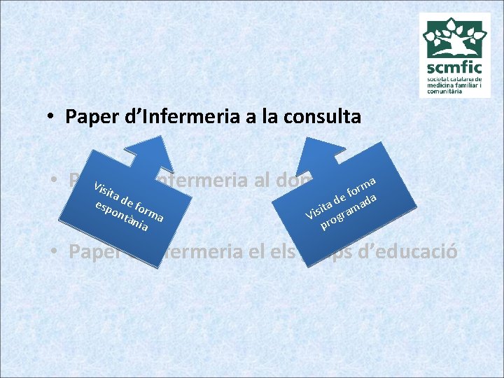  • Paper d’Infermeria a la consulta • Paper d’ infermeria al domiciliforma Vis