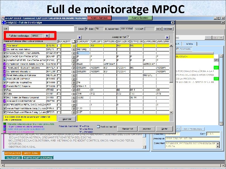 Full de monitoratge MPOC 