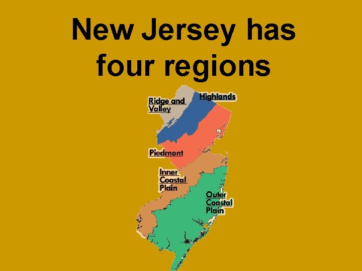 New Jersey has four regions 