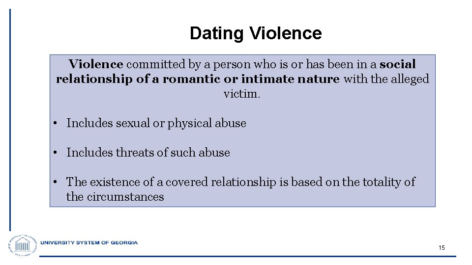 Dating Violence committed by a person who is or has been in a social