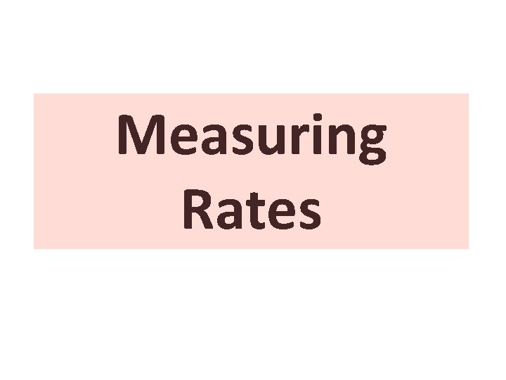 Measuring Rates 