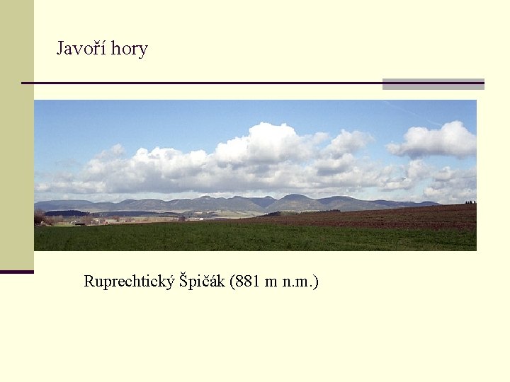 Javoří hory Ruprechtický Špičák (881 m n. m. ) 