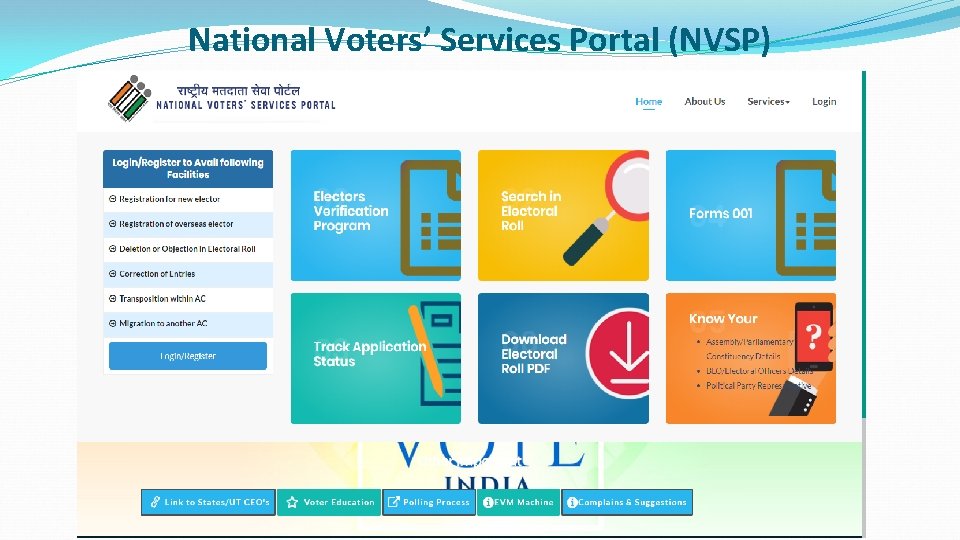 National Voters’ Services Portal (NVSP) 