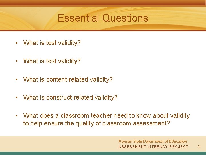 Essential Questions • What is test validity? • What is content-related validity? • What