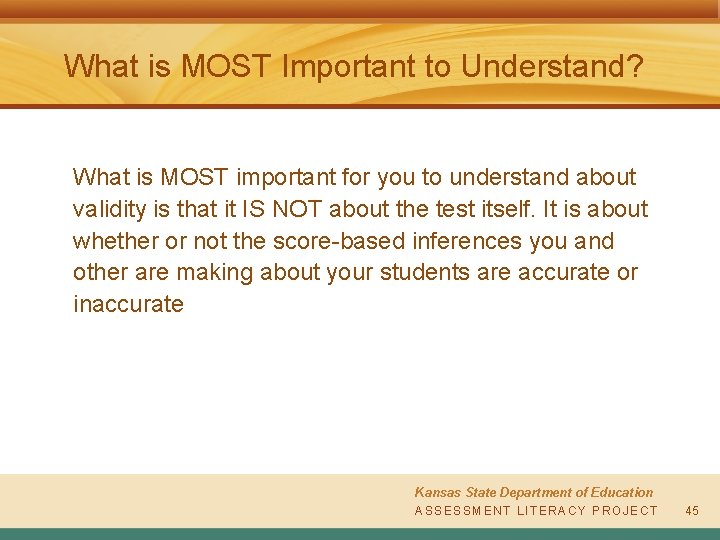 What is MOST Important to Understand? What is MOST important for you to understand